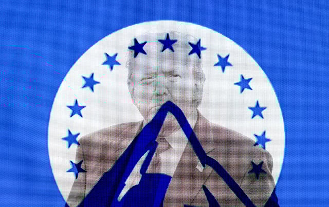 Illustration by Noah Hickey/The Dispatch (Image of Donald Trump by Patrick van Katwijk/Getty Images)
