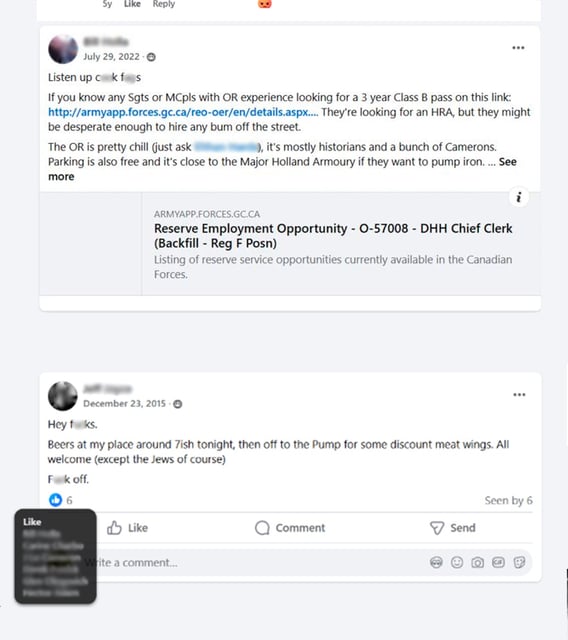  The Blue Hackle Mafia has operated its Facebook page with around 200 participants for at least 14 years. (Facebook/Blue Hackle Mafia)