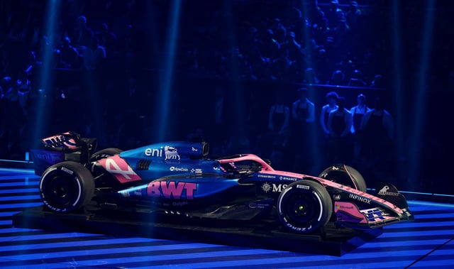 Formula One F1 - F1 75 Live Season Launch - The O2, London, Britain - February 18, 2025 The Alpine car is revealed during the launch REUTERS/Andrew Boyers/File Photo