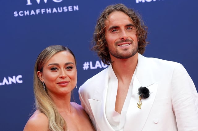 Paula Badosa und Stefanos Tsitsipas im April bei den Laureus World Sports Awards in Madrid
