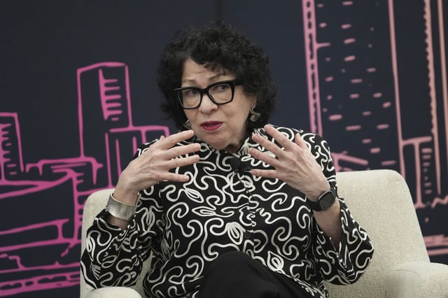 Supreme Court Associate Justice Sonia Sotomayor participates in a fireside chat in Miami, February 11, 2025.