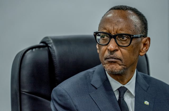 Rwanda's President Paul Kagame of the ruling Rwanda Patriotic Front (RPF) party sits to submit his candidature, where he seeks re-election in the upcoming polls due in July at Rwanda's National Election Commission in Kiyovu, Kigali, Rwanda May 17, 2024. REUTERS/Jean Bizimana/File Photo