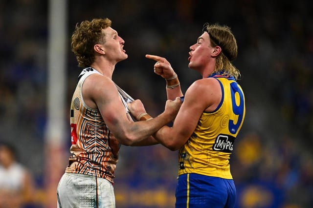 West Coast coach Andrew McQualter has defended young star Harley Reid after he got caught up in scuffles with Greater Western Sydney duo Tom Green and Toby Greene.