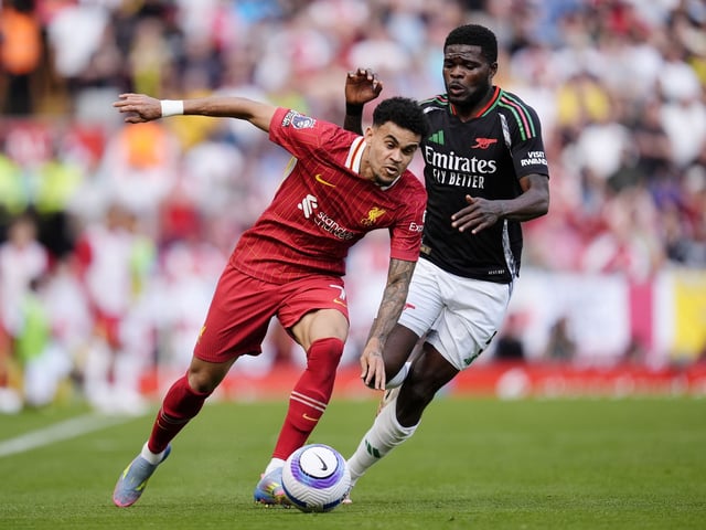 Thomas Partey (rechts) im Duell mit Luis Diaz.