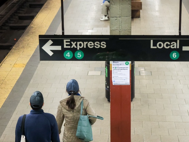 Commuters at the Brooklyn Bridge subway station in New York, US, on Wednesday, March 19, 2025. The Trump administration is threatening to withhold federal funding from the agency that runs the New York City subway if the Metropolitan Transportation Authority doesn't comply with a request for information on transit crime. (Michael Nagle/Bloomberg via Getty)