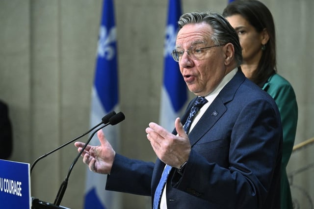 Quebec Premier Francois Legault speaks at a news conference at his office in Quebec City, Friday, June 6, 2025. THE CANADIAN PRESS/Jacques Boissinot