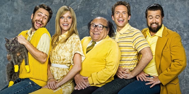 The main characters on a poster for It's Always Sunny in Philadelphia