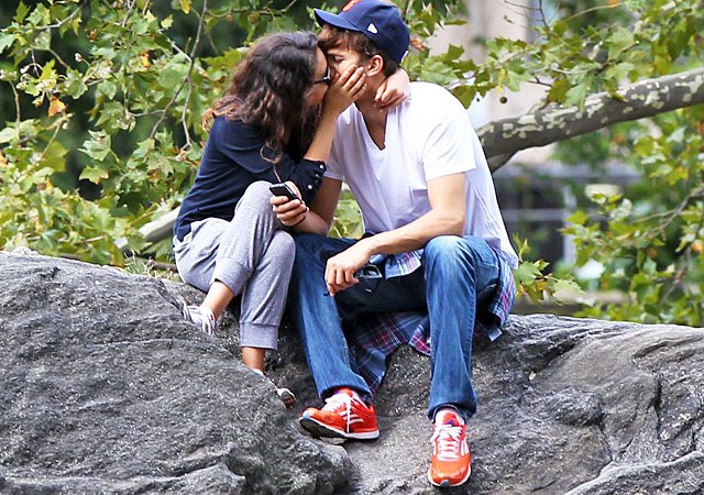 Kutcher took his romance with Kunis to the next level in September by telling her &#34;I love her,&#34; a source told Us. The couple of six months had a romantic lunch date in NYC after enjoying a little PDA in Central Park.