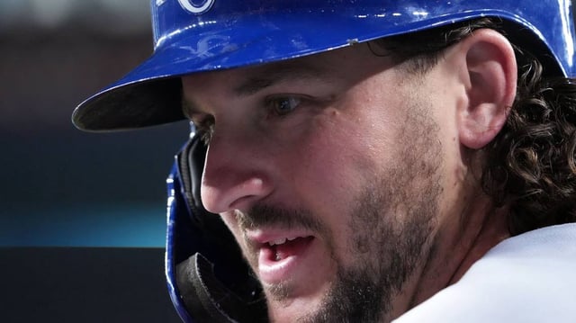 Kansas City Royals first baseman Vinnie Pasquantino (9) looks on against the Arizona Diamondbacks during the third inning at Chase Field on July 4, 2025.