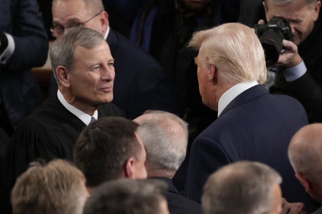 Chief Justice John Roberts and President Donald Trump. (AP)
