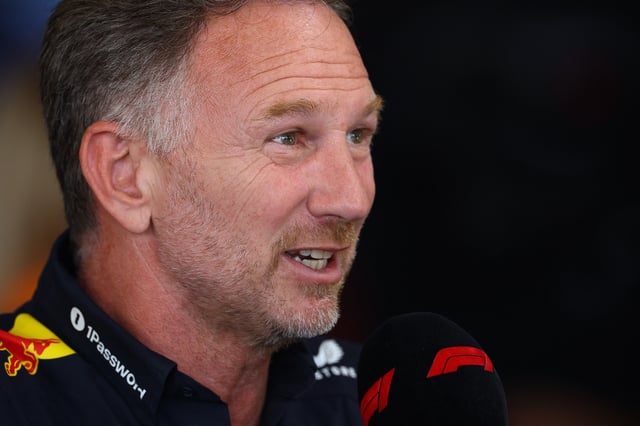 Formula One F1 - British Grand Prix - Silverstone Circuit, Silverstone, Britain - July 4, 2025 Red Bull team principal Christian Horner talks to the media before practice REUTERS/Andrew Boyers