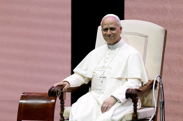 Pope Leo XIV looks on during a meeting promoted by the Dicastery for the Clergy in Rome, Italy, June 26, 2025. REUTERS/Remo Casilli/File Photo