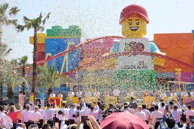 Confetti fly in the air during the opening ceremony of the Legoland Shanghai Resort in Shanghai, China July 5, 2025. REUTERS/Go Nakamura