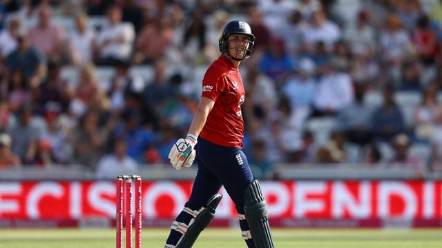 England's Nat Sciver-Brunt walks after losing her wicket