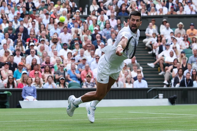 Tennis - Wimbledon - All England Lawn Tennis and Croquet Club, London, Britain - July 5, 2025 Serbia's Novak Djokovic's in action during his third round match against Serbia's Miomir Kecmanovic REUTERS/Toby Melville