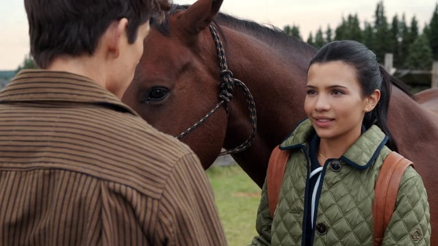 Ashby Gentry as Alex and Nikki Rodriguez as Jackie in "My Life with the Walter Boys" (Credit: Netflix)