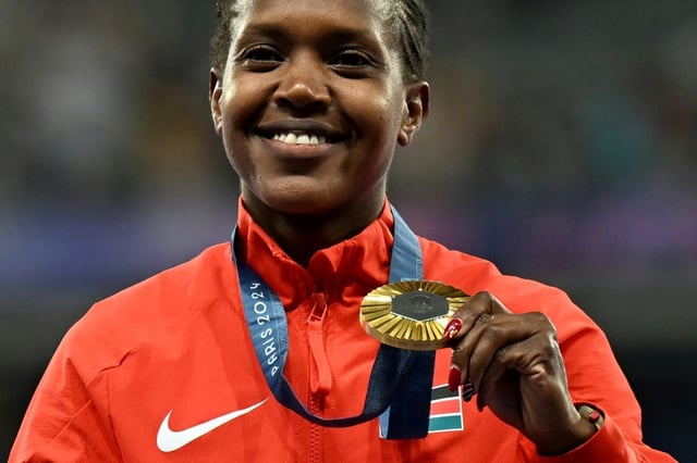 Paris Olympics gold medallist Faith Kipyegon of Kenya lowered her 1,500m world record at the Eugene Diamond League meeting with a victory in 3:48.68