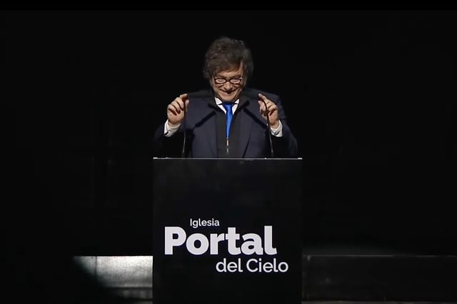 Javier Milei en inauguración de la Iglesia Portal del Cielo en Chaco