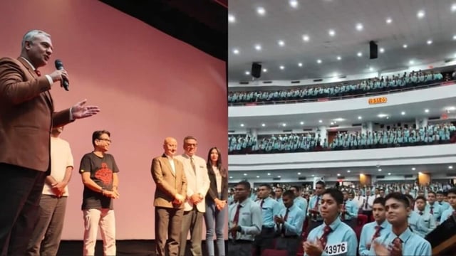 Anupam Kher, Boman Irani and Shubhangi Dutt at NDA Pune.