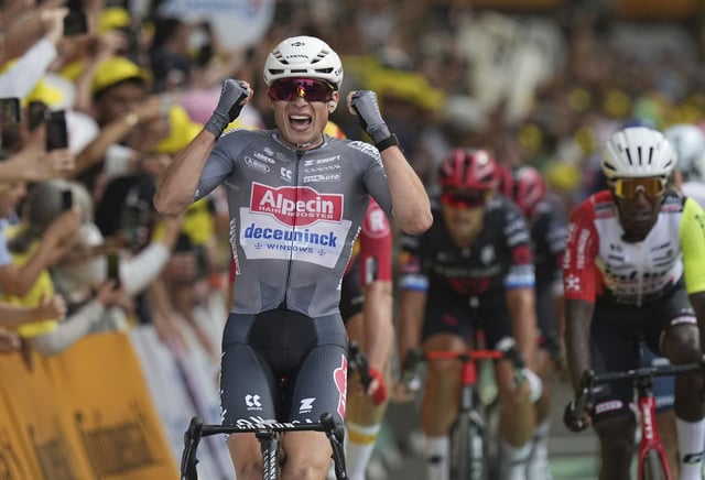 Philipsen celebra su victoria de ayer. |  LAP
