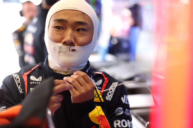 Yuki Tsunoda of Japan and Oracle Red Bull Racing prepares to drive in the garage during practice ahead of the F1 Grand Prix of Great Britain at Silverstone Circuit on July 04, 2025 in Northampton, England.