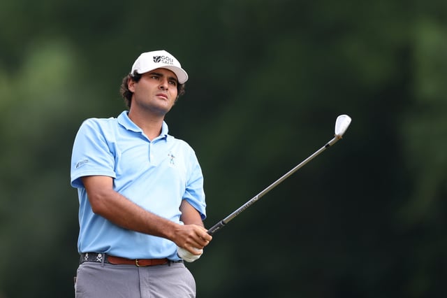 Eugenio Chacarra of Spain looks on following his second shot on the 10th hole on day two of the BMW International Open 2025 at Golfclub Munchen Eichenried on July 04, 2025 in Munich, Germany.