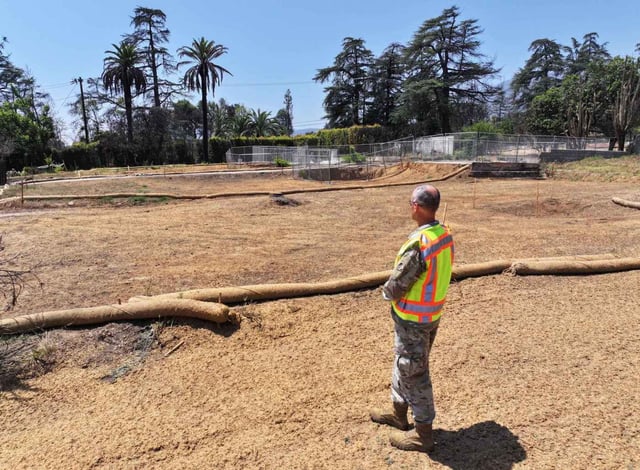U.S. Army Corps of Engineers Col. Eric Swenson stands at the site of four consecutive cleared lots on Wednesday, July 2, 2025, in Altadena on Altadena Dr.  Swenson completed his project just ahead of the 6 month anniversary.  (Photo by Dean Musgrove, Los Angeles Daily News/SCNG)
