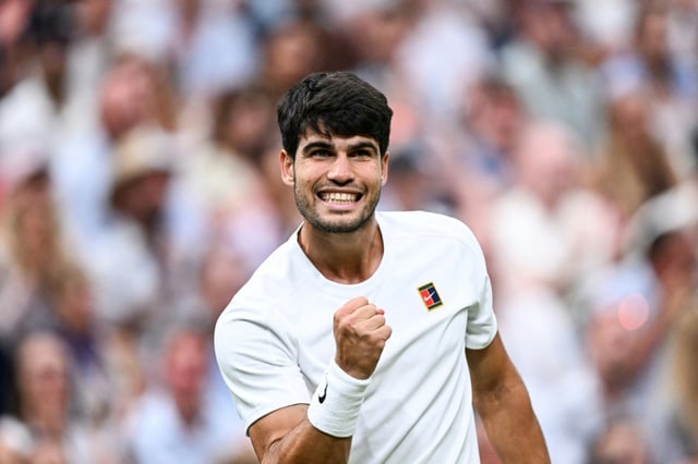 Spain's Carlos Alcaraz is chasing a third straight Wimbledon title