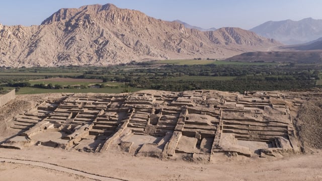 The hillside site shows the remains of the city now named Peñico