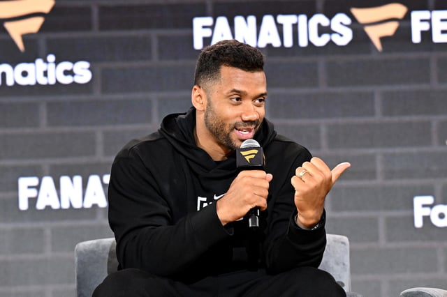 Russell Wilson speaks onstage at Fanatics Fest NYC 2025 at Javits Center on June 20, 2025 in New York City.