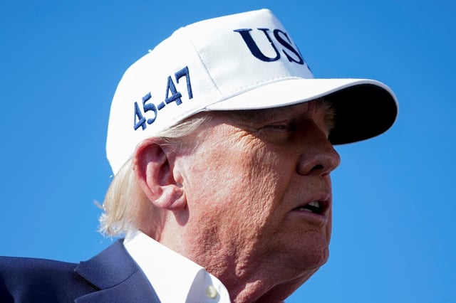 U.S. President Donald Trump speaks to members of the media upon his arrival at Morristown Airport, in Morristown, New Jersey, U.S., July 6, 2025. REUTERS/Nathan Howard/File Photo