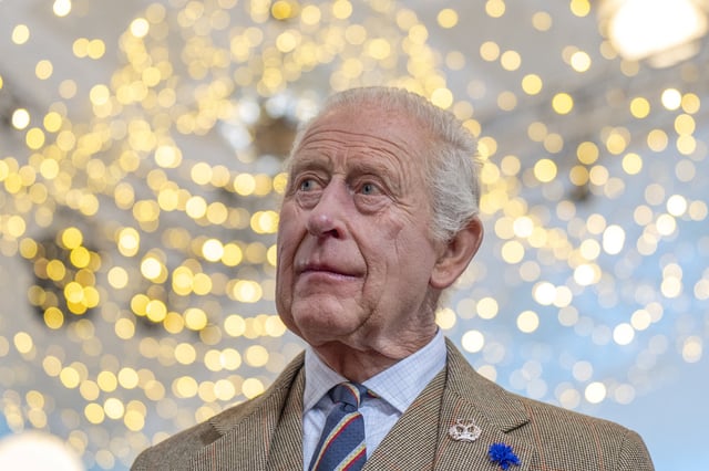 Le roi Charles III lors d’une réception à la mairie de Campbeltown, dans le cadre de son voyage en Écosse pour la semaine de Holyrood, le 3 juillet 2025.