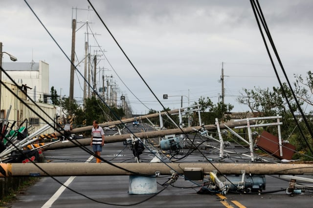 The storm brought gusts of up to 222 kilometres (138 miles) per hour to southwest Taiwan, where it made landfall late Sunday