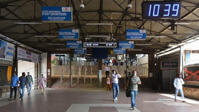 Ghatkopar Metro Station in Mumbai on a normal day.