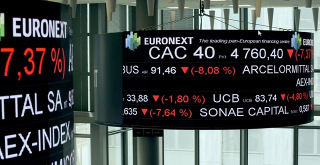 La salle de contrôle d'Euronext, société qui gère la Bourse de Paris