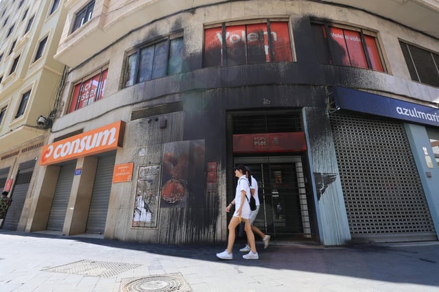 Efecto de la vandalización de la sede socialista.
