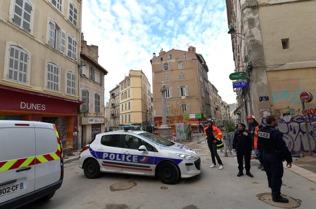 Le lieu de l’éboulement des immeubles rue d’Aubagne, où huit personnes ont perdu la vie, en 2018.