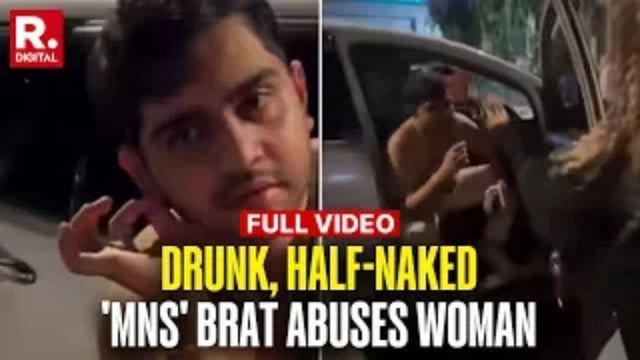 Drunk MNS Leader’s Son Abuses Woman | Image: Republic 