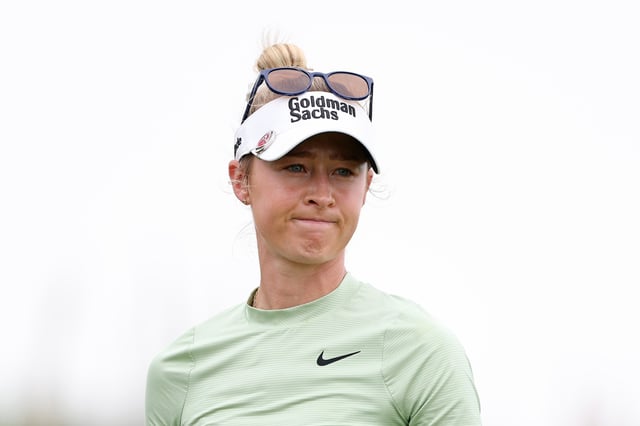 GALLOWAY, NEW JERSEY - JUNE 06: Nelly Korda of the United States stands on the 15th tee during the first round of the ShopRite LPGA Classic presented by Acer 2025 at Seaview Bay Course on June 06, 2025 in Galloway, New Jersey. (Photo by Emilee Chinn/Getty Images)