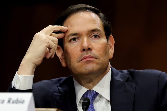 U.S. Secretary of State Marco Rubio reacts as he testifies at a Senate Foreign Relations Committee hearing on U.S. President Donald Trump's State Department budget request for the Department of State, on Capitol Hill in Washington, D.C., U.S., May 20, 2025. REUTERS/Jonathan Ernst/File Photo