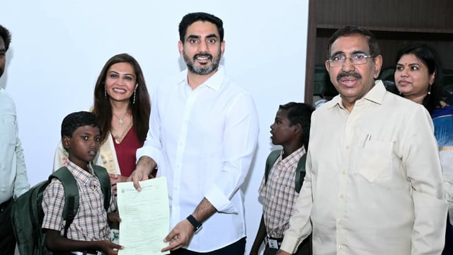 Nara Lokesh adopts two underprivileged Andhra kids, vows to fund their education