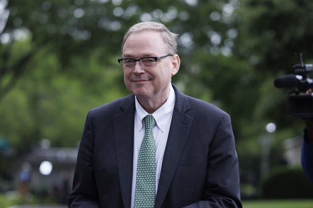Director of the National Economic Council Kevin Hassett is seen outside the White House in Washington DC is seen on Friday, May 9, 2025.