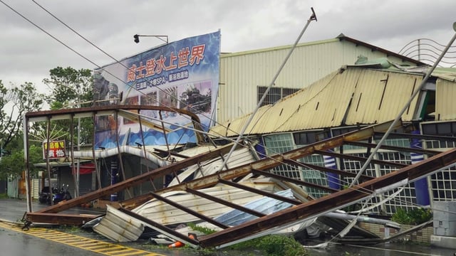 Damage caused by Tropical Storm Danas landfall in Taiwan on July 6, 2025