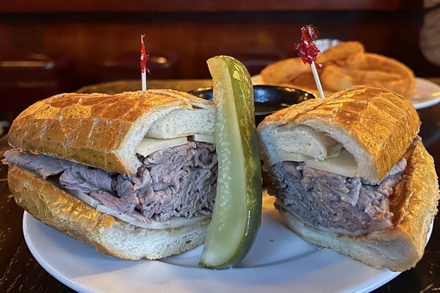 A French dip sandwich at Cole’s, which claims to have invented it.