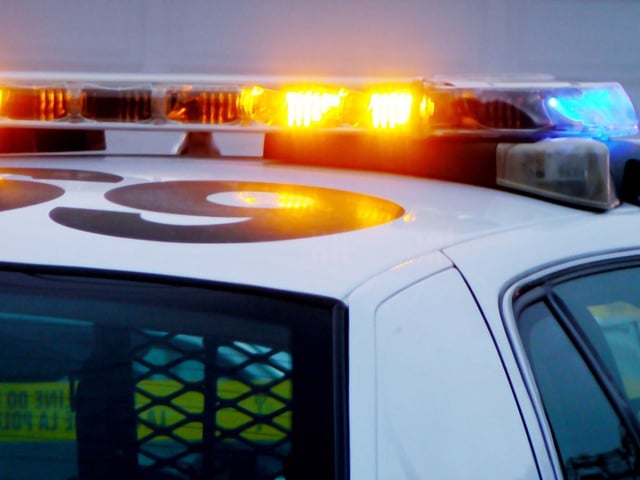 Police lights.