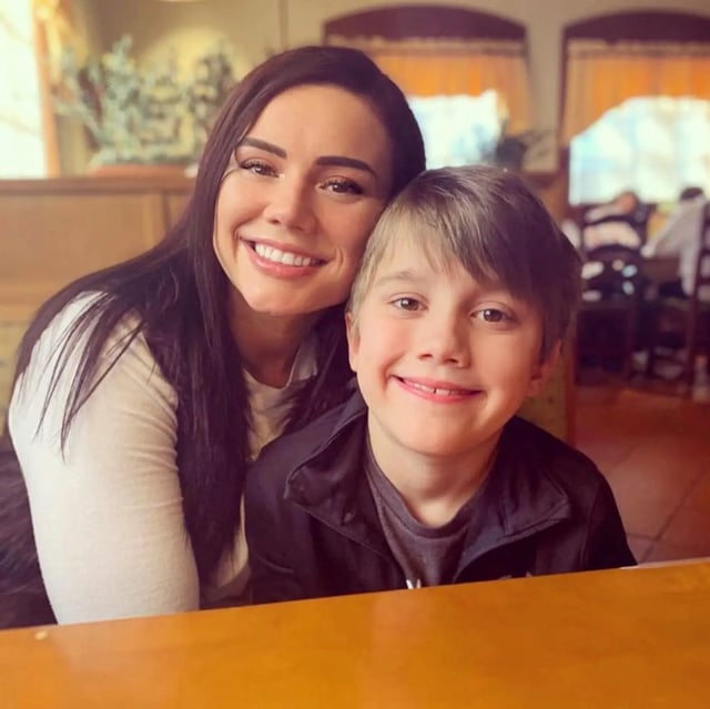 Whitney Purvis with her son.