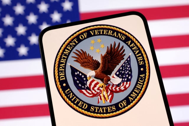 United States Department of Veterans Affairs logo and U.S. flag are seen in this illustration taken April 23, 2025. REUTERS/Dado Ruvic/Illustration/File Photo