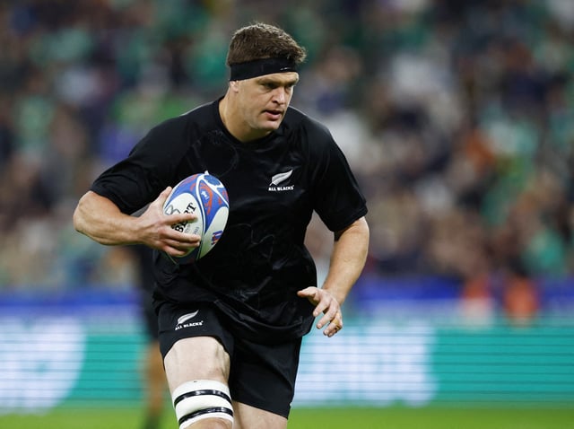 Rugby Union - Rugby World Cup 2023 - Quarter Final - Ireland v New Zealand - Stade de France, Saint-Denis, France - October 14, 2023 New Zealand's Scott Barrett during the warm up before the match REUTERS/Sarah Meyssonnier/File Photo