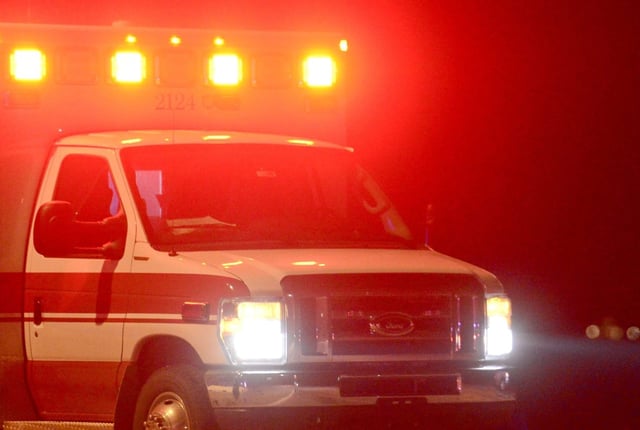 The lights of an ambulance.  (Matthew Jonas/Staff Photographer)