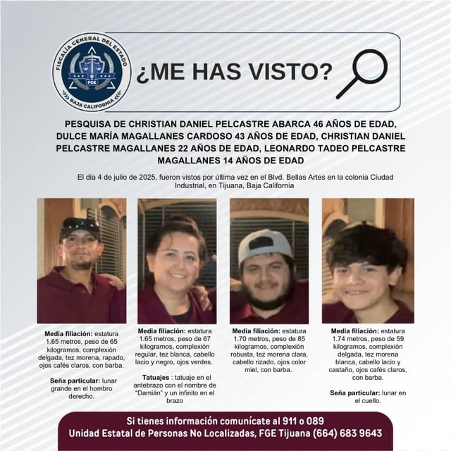 Fueron vistos por última vez el 4 de julio de 2025.